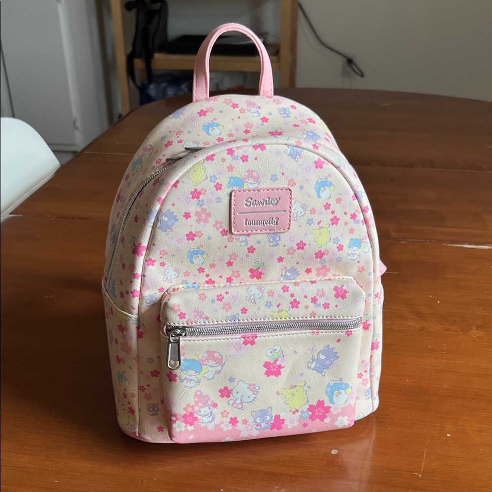 NWOT- Loungefly Sanrio Floral Backpack in Pink and Cream